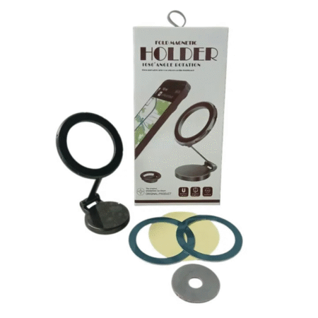 Metal Magnetic Car Phone Holder – 360° Adjustable, Foldable & Hands-Free